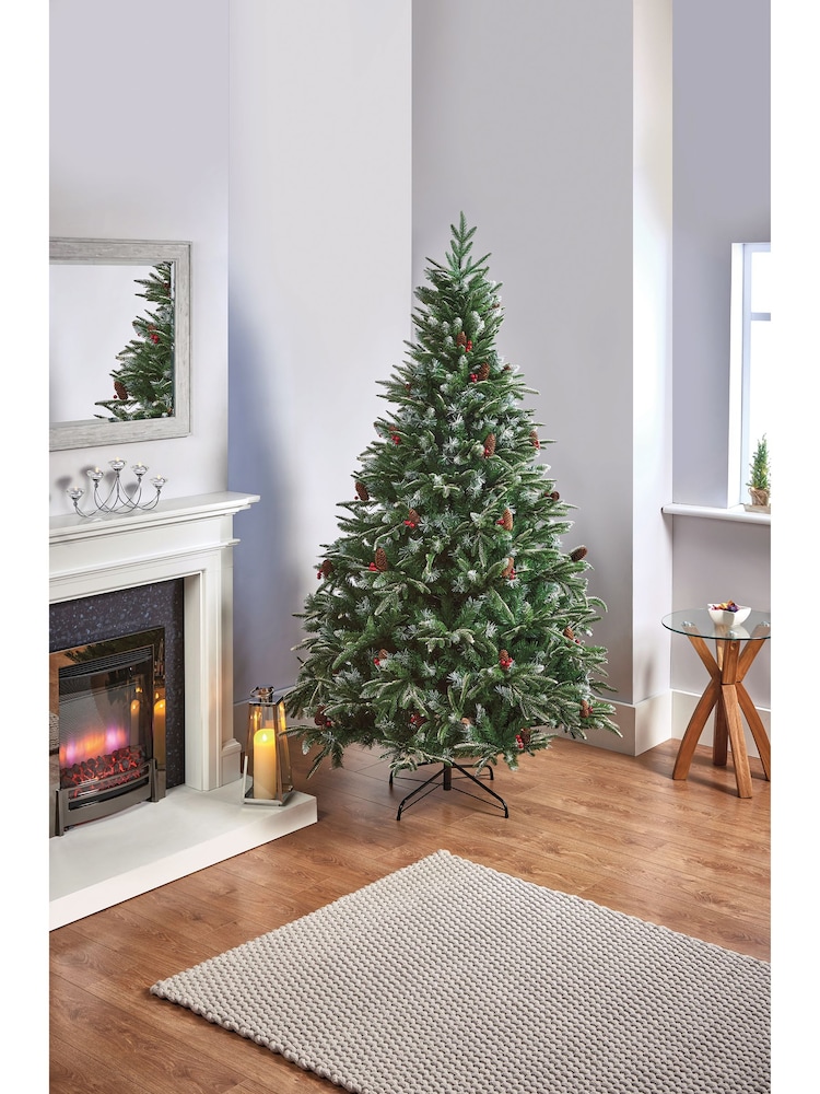 Premier Decorations Ltd Green 6ft Snowy Spruce Berry and Cone Christmas Tree - Image 1 of 4 Premier Decorations Ltd Green 6ft Snowy Spruce Berry and Cone Christmas Tree - Image 1 of 4