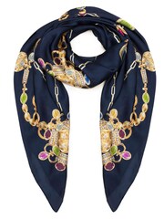 Bibi Bijoux Navy 'Heavenly' Large Square Scarf - Image 1 of 6