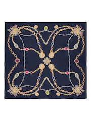 Bibi Bijoux Navy 'Heavenly' Large Square Scarf - Image 2 of 6