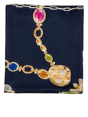 Bibi Bijoux Navy 'Heavenly' Large Square Scarf - Image 3 of 6
