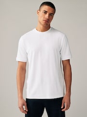 White Regular Fit Textured T-Shirt - Image 2 of 8