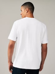 White Regular Fit Textured T-Shirt - Image 4 of 8