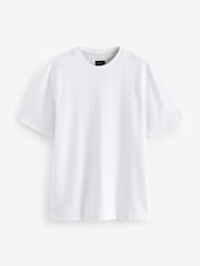 White Regular Fit Textured T-Shirt - Image 6 of 8