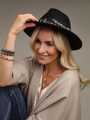 Bibi Bijoux Black 'Celestial Charmscape' Fedora Hat - Image 1 of 5