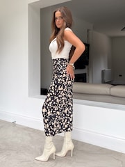 Girl In Mind Black Polka Elisa Side Wrap Midi Skirt - Image 7 of 8