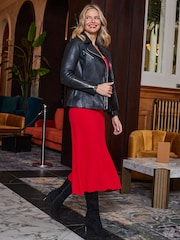 Sosandar Red Sweetheart Neckline Fit & Flare Midi Dress - Image 4 of 6