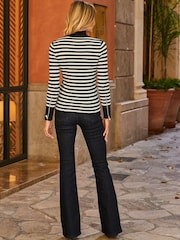 Sosandar Black Roll Neck Zip Detail Jumper - Image 3 of 5