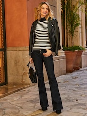 Sosandar Black Roll Neck Zip Detail Jumper - Image 5 of 5