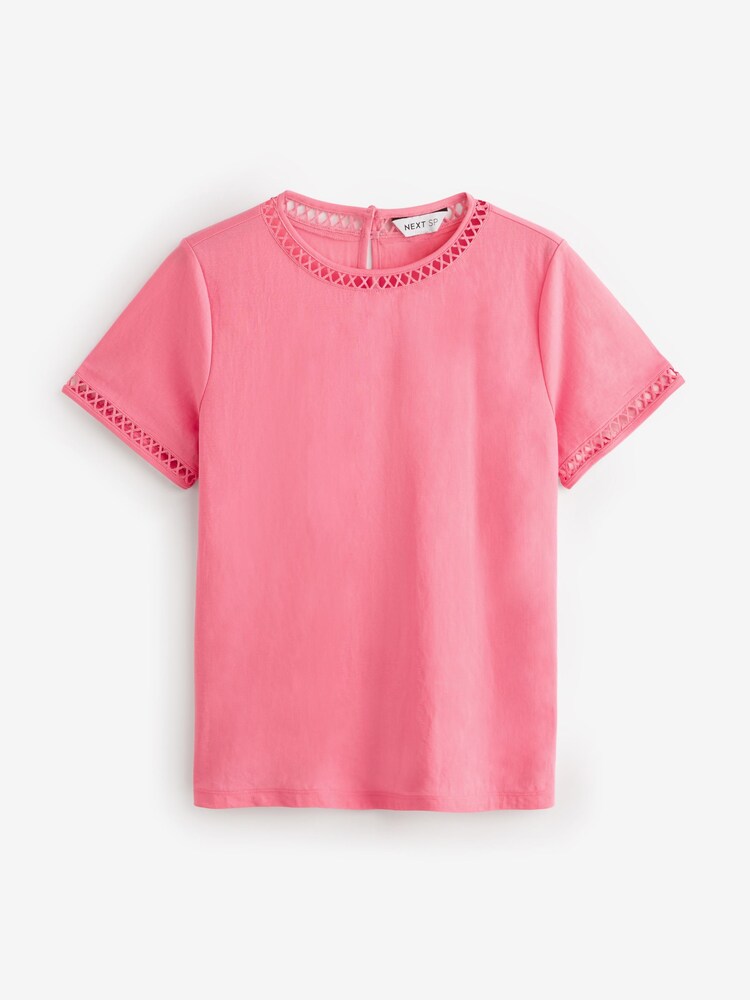 Pink Lace Insert T-Shirt - Image 1 of 1