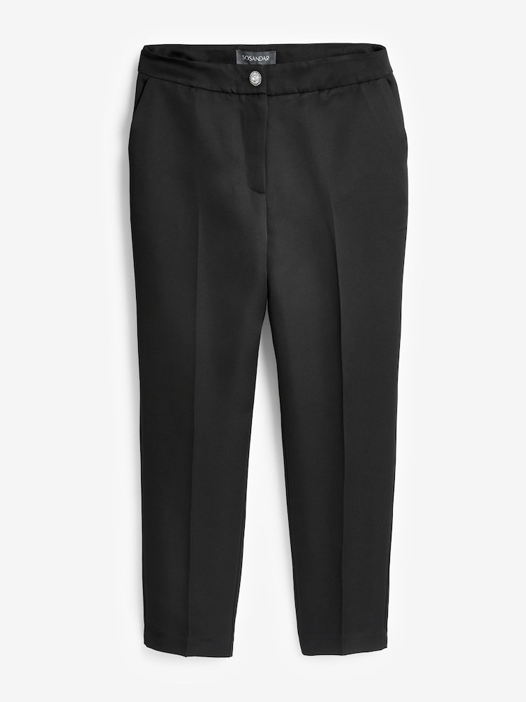 Pantalones de pernera cónica con detalle de botón adornado de Sosandar - Imagen 6 de 6