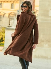 Sosandar Brown Super Cosy Longline Borg Coat - Image 2 of 5