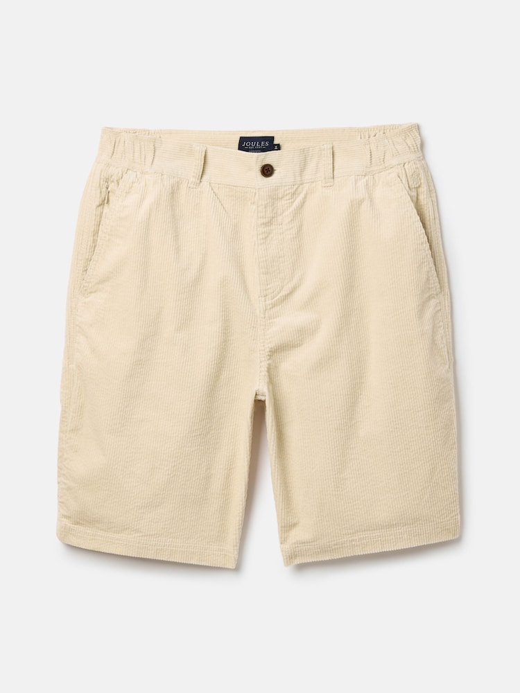 Joules Cream Corduroy Elasticated Waist Shorts - Image 6 of 6
