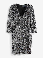 Sosandar Black Geometric Print Embellished Dress - Image 6 of 6