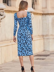 Sosandar Midi-Bleistiftkleid aus Jersey mit Animalprint - Bild 2 von 3