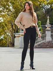 Sosandar Brown Rib Knit Super Cosy Jumper - Image 3 of 4