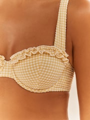 Yellow Gingham Rochelle Humes Yellow Gingham Non Padded Wired Bikini Top - Image 3 of 3