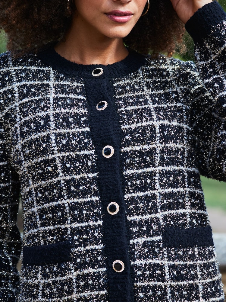 Sosandar Black Fleck Premium Chic Cardigan - Image 5 of 5