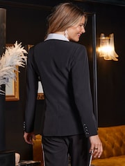 Sosandar Black Contrast Shawl Collar Blazer - Image 2 of 4