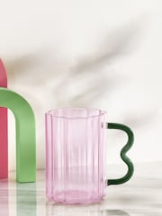Pink Glass Wiggle Handle Mug - Image 1 of 3