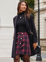 Sosandar Red Checked A-Line Skirt - Image 3 of 5