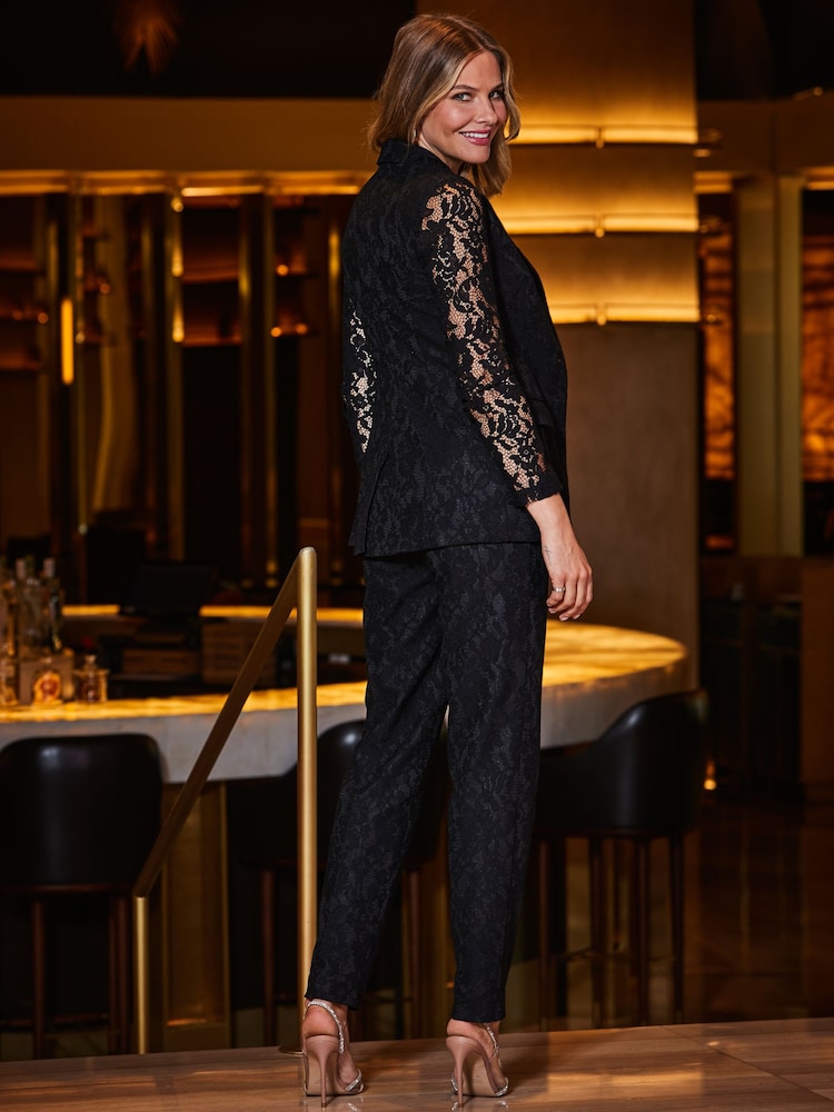 Sosandar Black Luxe Lace Blazer - Image 5 of 5 Sosandar Black Luxe Lace Blazer - Image 5 of 5