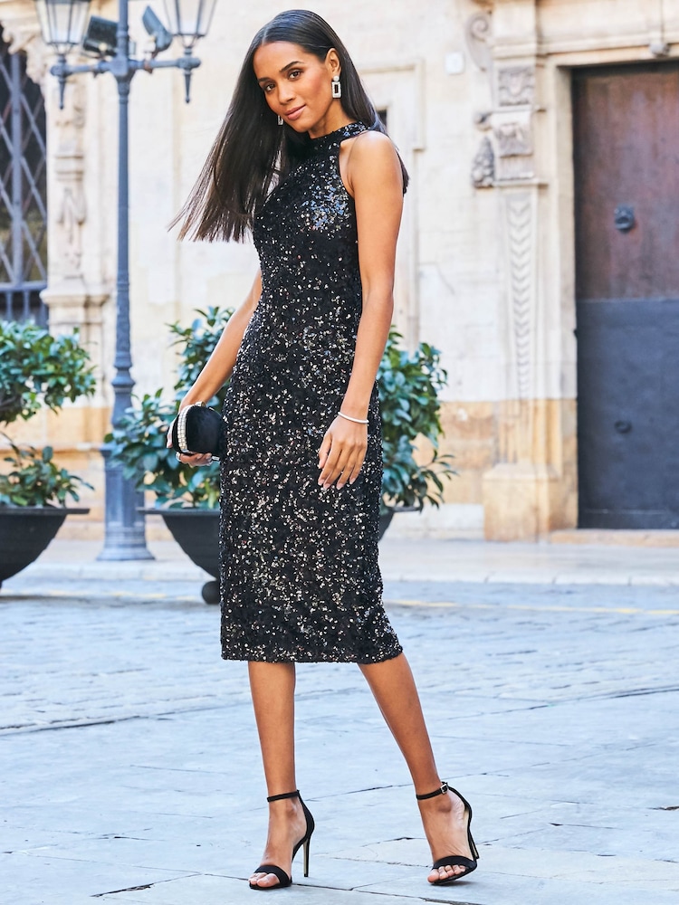 princess polly baby blue dress Johanna Ortiz - Legenda Del Tiempo Silk Maxi Dress PALM BEACH - Black/white  - US 0 - Moda Operandi  On Sale Now with Up to 60% Off