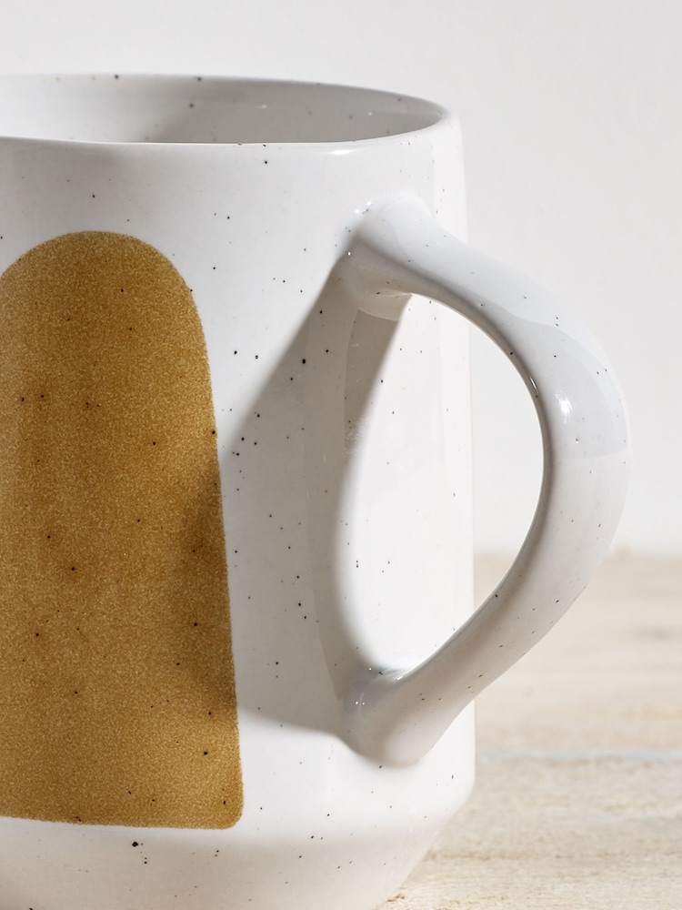 Ochre Yellow Abstract Mug - Image 2 of 3 Ochre Yellow Abstract Mug - Image 2 of 3