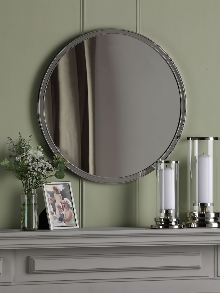 Laura Ashley Chrome Harrington Polished Nickel Mirror - Image 1 of 3