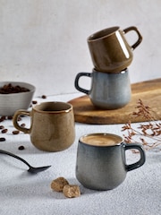 Set of 4 Natural Reactive Glaze Espresso Mugs - Image 1 of 3