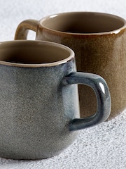 Set of 4 Natural Reactive Glaze Espresso Mugs - Image 2 of 3