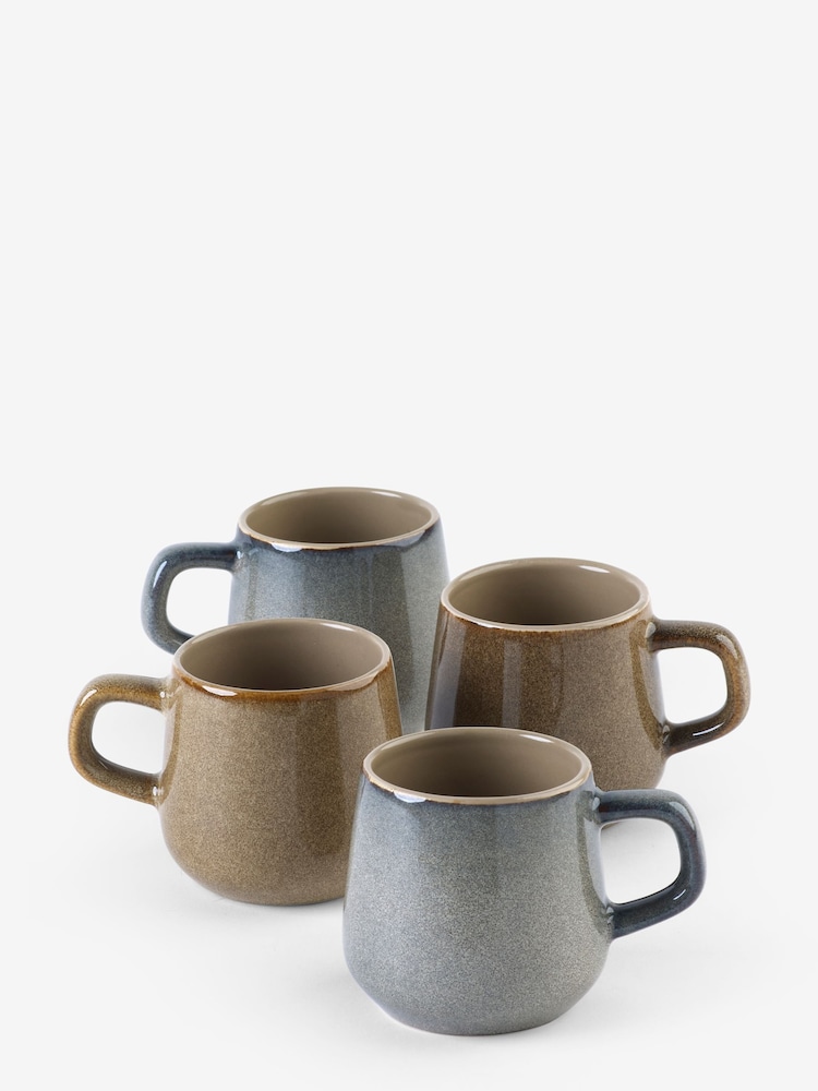 Set of 4 Natural Reactive Glaze Espresso Mugs - Image 3 of 3