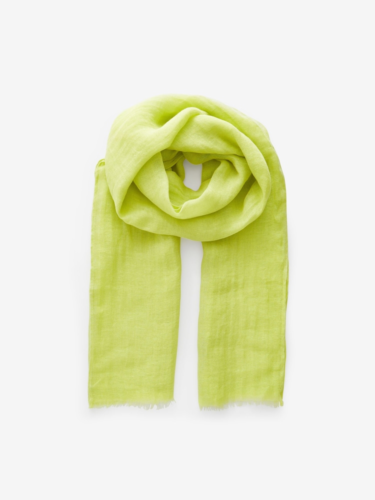 Lime Green 100% Linen Lightweight Scarf - Image 1 of 1