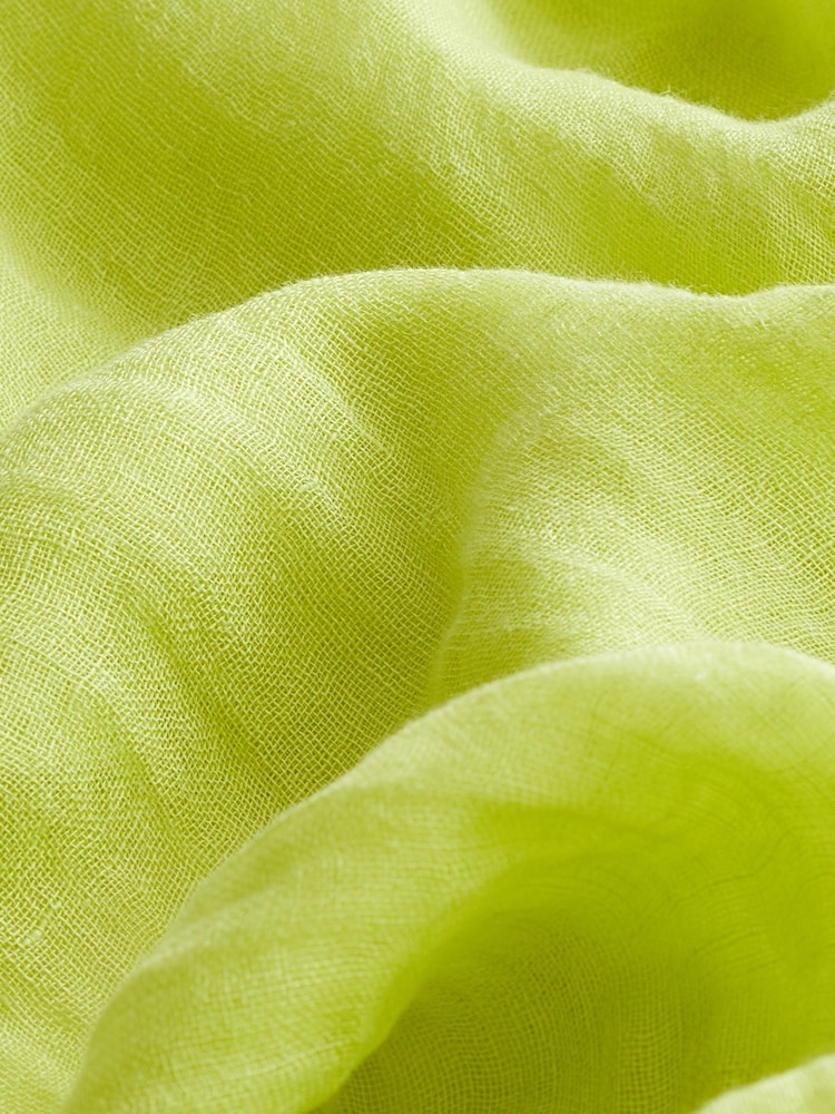 Lime Green 100% Linen Lightweight Scarf - Image 2 of 3