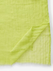 Lime Green 100% Linen Lightweight Scarf - Image 3 of 3