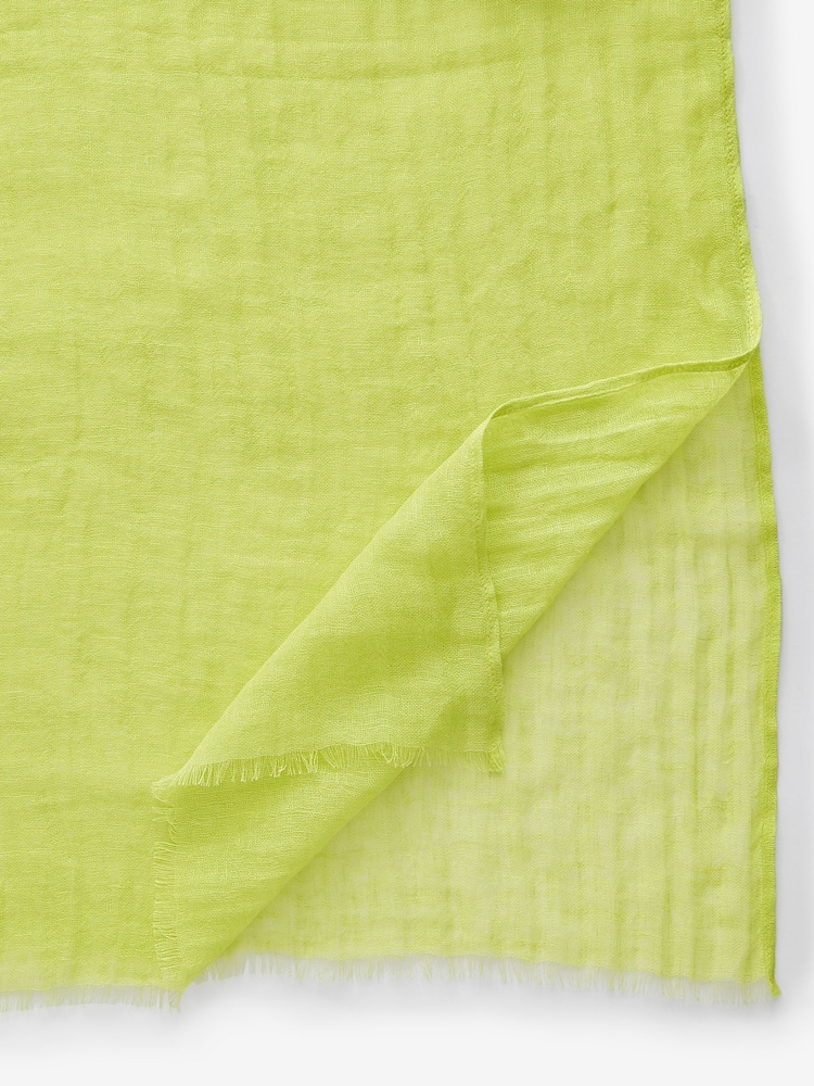 Lime Green 100% Linen Lightweight Scarf - Image 3 of 3