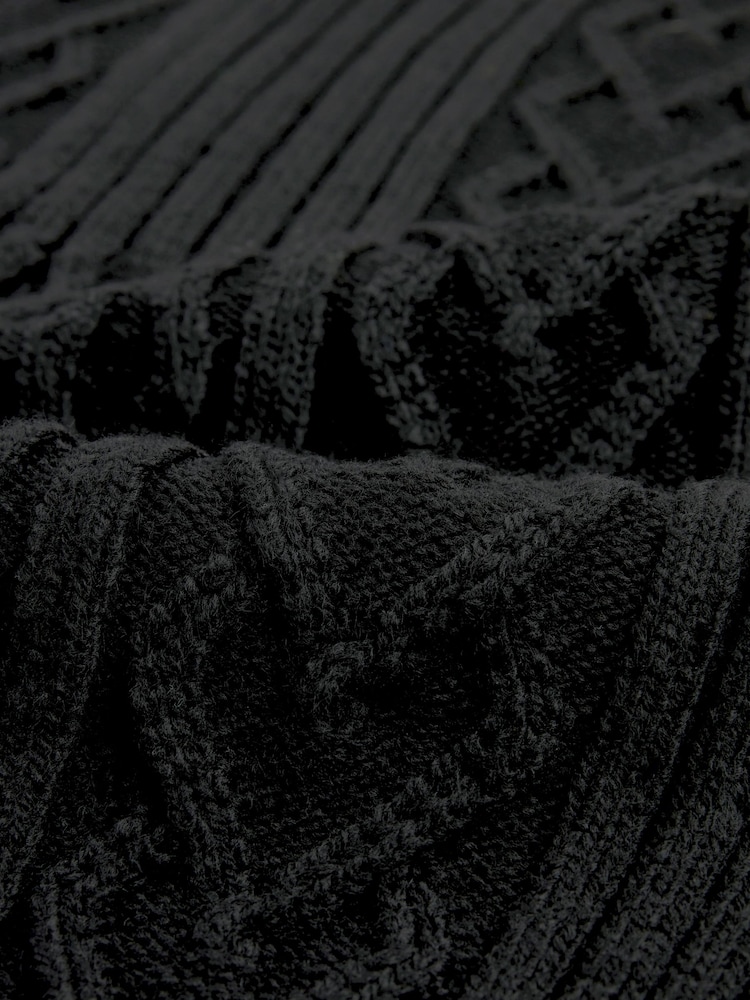 Black Knit Heart Patchwork Tank Top - Image 3 of 3