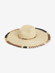 Natural With Gold Sparkle Super Wide Brim Panama Hat - Image 5 of 5