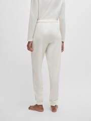 HUGO White Cuffed Pyjama Bottoms Stretch Cotton With Branded Drawcords - Image 3 of 4