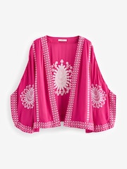 Pink Embroidered Kimono - Image 6 of 7