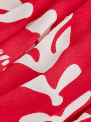 Red/Ecru Print Cold Shoulder Cover-Up - Image 8 of 8