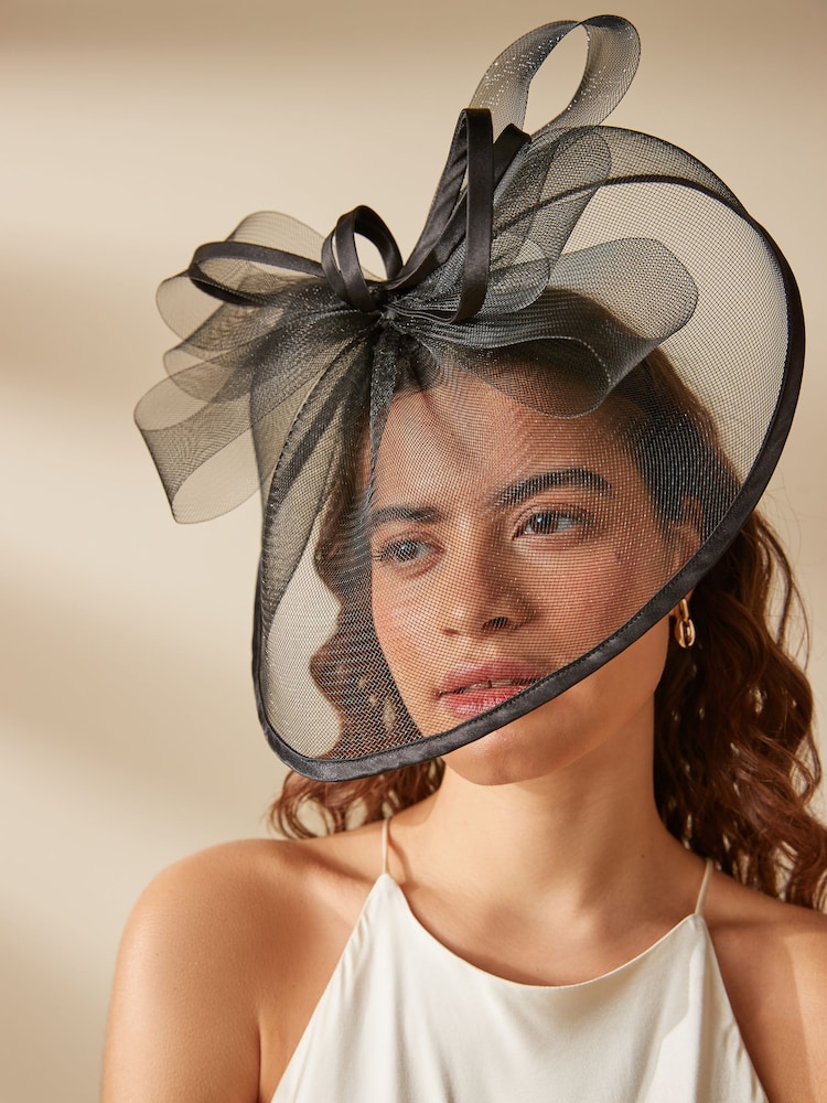 Черный - Крупная повязка на голову Fascinator - Image 1 of 2