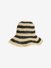 Black/Neutral Stripe Crochet Bucket Hat - Image 5 of 5