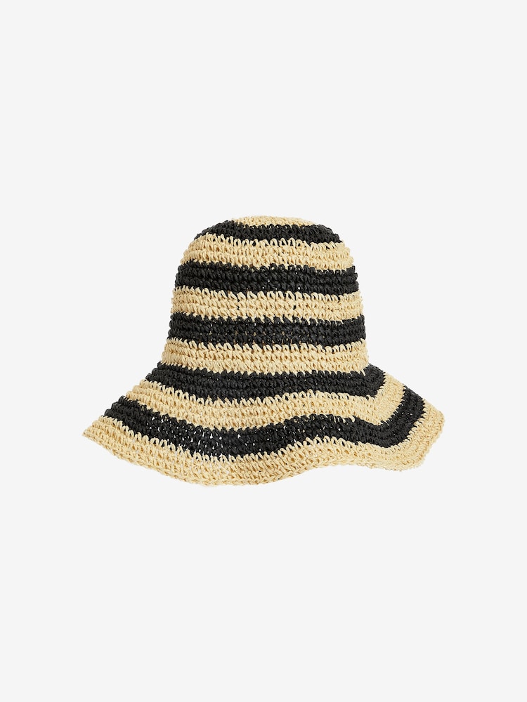 Black/Neutral Stripe Crochet Bucket Hat - Image 5 of 5