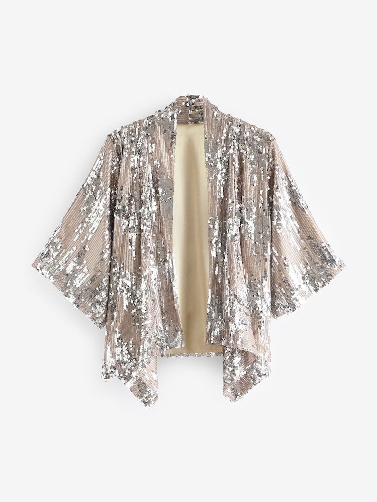 Silver Sequin Jacket Cover-Up - Image 5 of 6