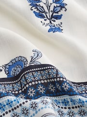 Blue/White Tile Print Longline Kimono Cover-Up - Image 6 of 6