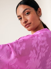 Pink Sheer Embroidered Kimono - Image 4 of 6