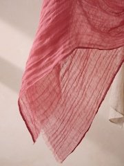 Pink 100% Linen Lightweight Scarf - Image 3 of 6