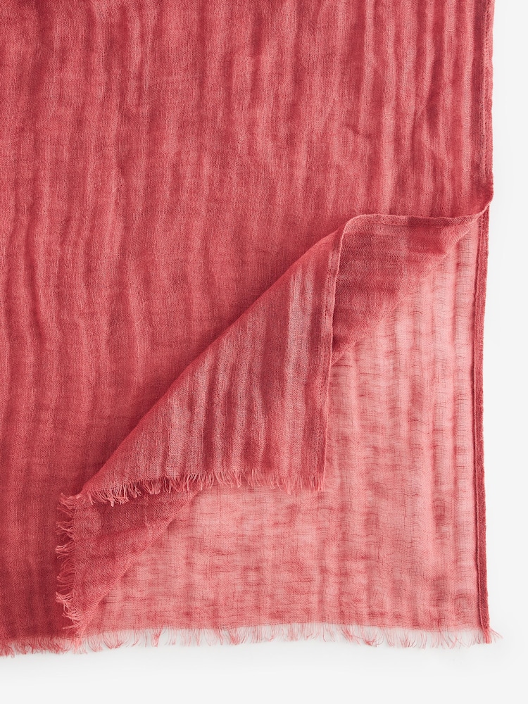Pink 100% Linen Lightweight Scarf - Image 6 of 6 Pink 100% Linen Lightweight Scarf - Image 6 of 6