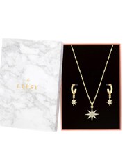 Lipsy Jewellery Gold Tone Celestial Y Drop Necklace And Earrings Set - Image 1 of 4