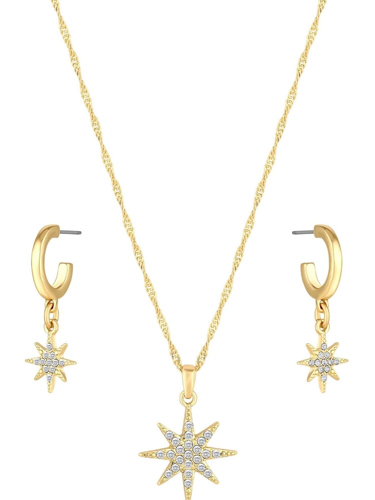 Lipsy Jewellery Gold Tone Celestial Y Drop Necklace And Earrings Set - Image 2 of 4